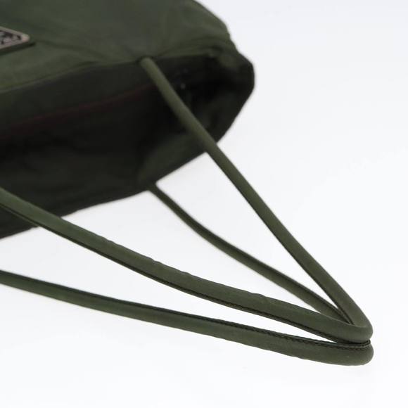 PRADA Tote Bag Nylon Khaki Silver Auth 86343 - Picture 7 of 16